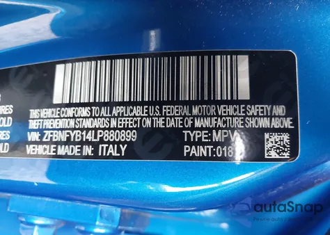 2020 Fiat 500X Trekking Awd z USA, uszkodzony, nr VIN ZFBNFYB14LP880899